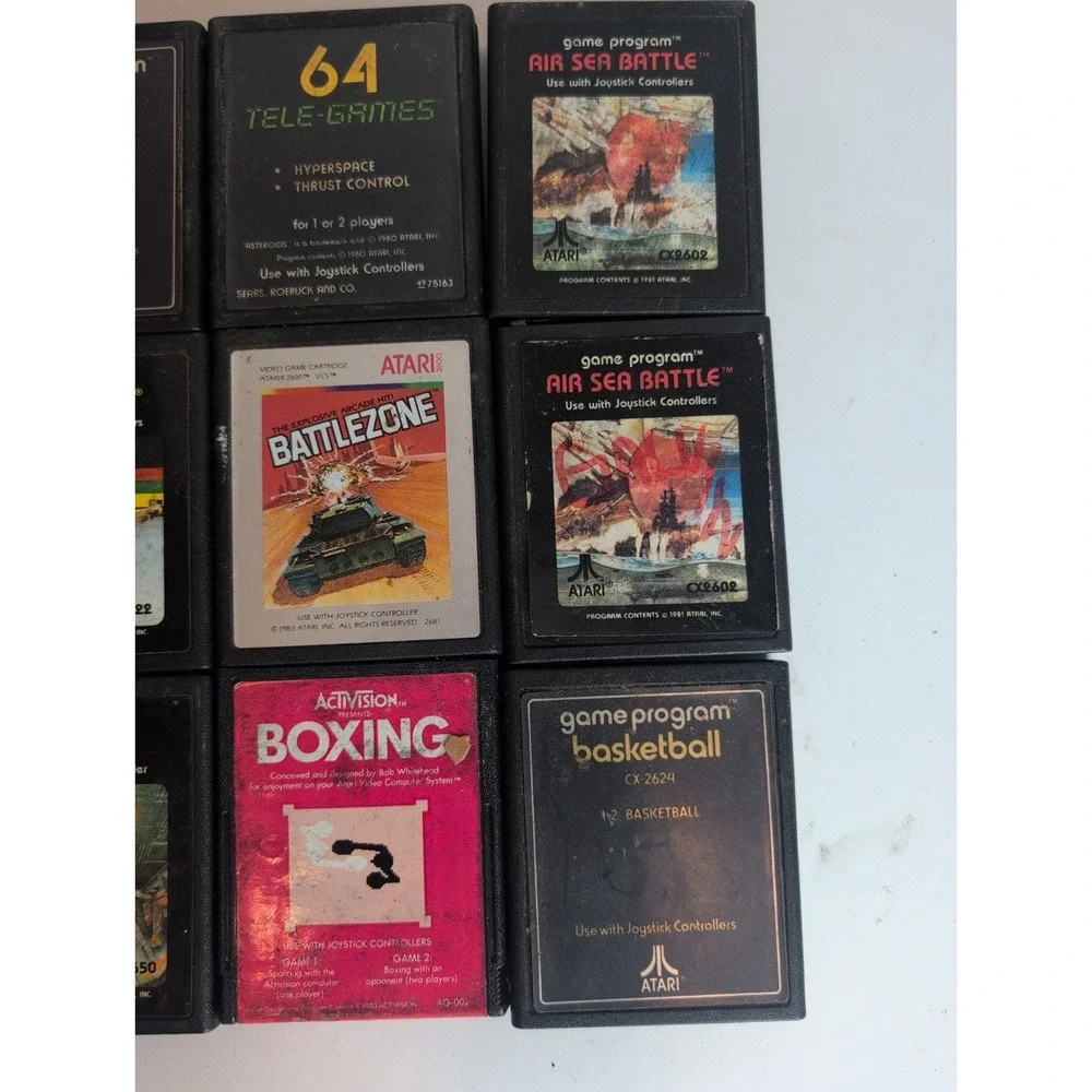 Mixed Lot Of 12 Atari 2600 Games Combat Battlezone Baseball Berzerk Boxing More